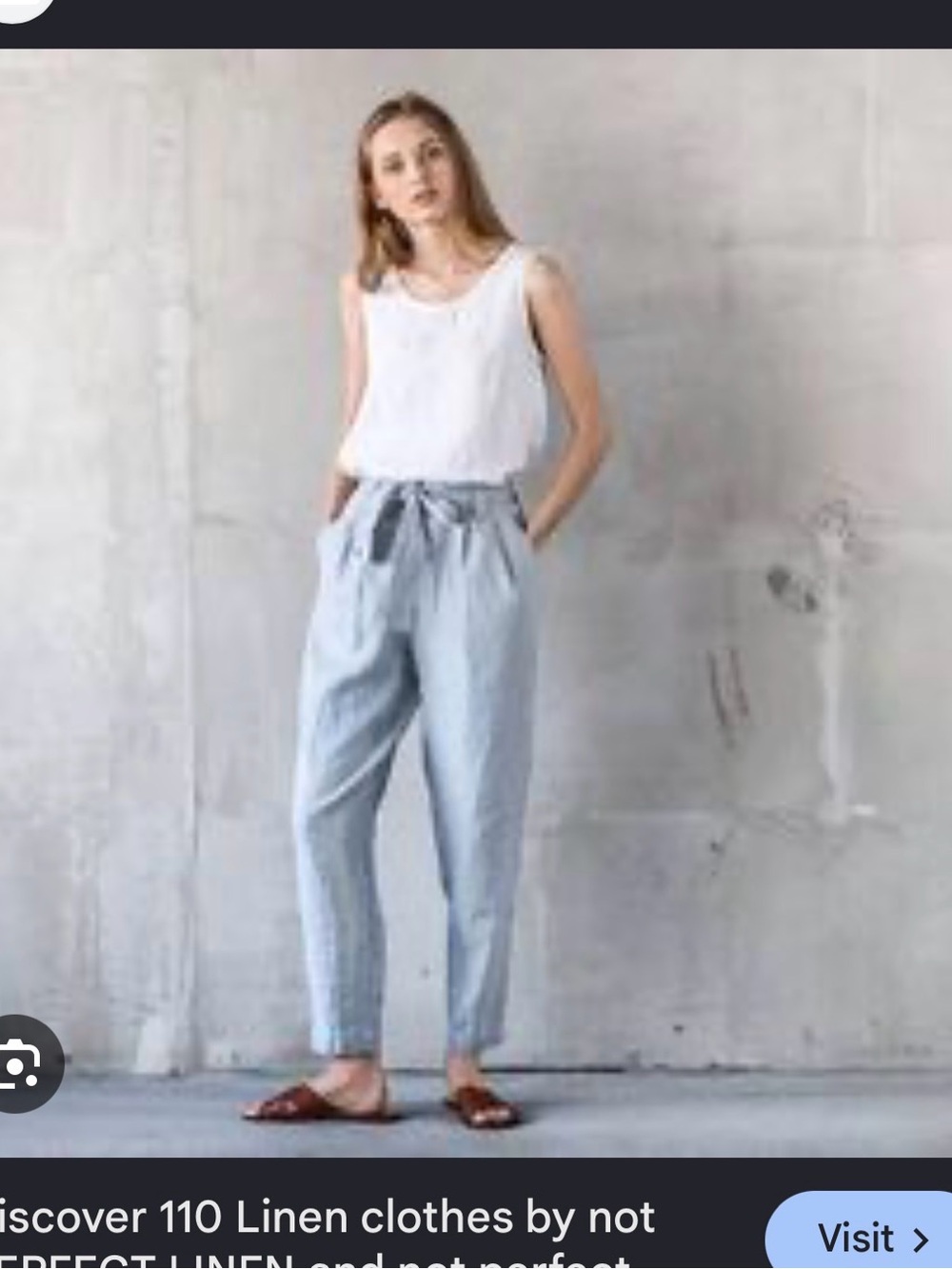 notPERFECTLINEN Sage Green High-Waist Tie Belt Linen Joggers